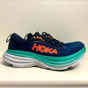 Hoka One One Bondi 8 Athletic Lace Up Running Shoe Men’s Size 7.5B F27222E Blue